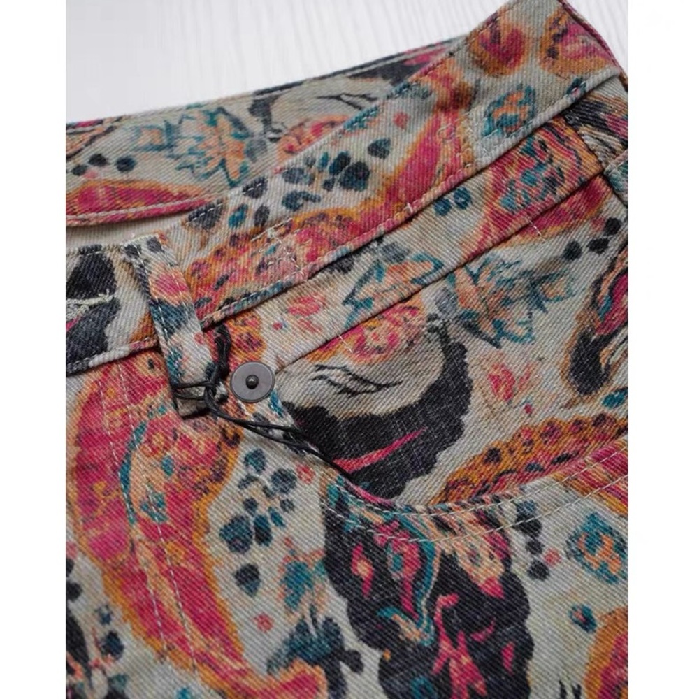 R13 Paisley Print Boy Flare Pants - Picture 7 of 9